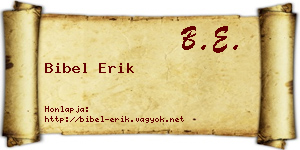 Bibel Erik névjegykártya